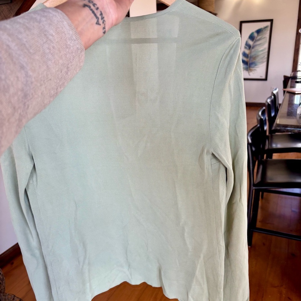 CELINE Paris Mint Viscose Cardigan Size 40 – Made in Italy – Minimalist Luxury - Picture 10 of 10